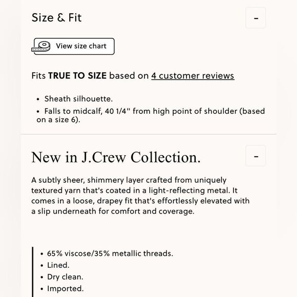 NWT J CREW Collection sheer metallic sweater-dress - Picture 7 of 8